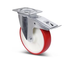 Polyurethan-Lenkrolle mit Bremse 200 mm - 400 kg