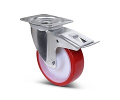 Polyurethan-Lenkrolle mit Bremse 160 mm - 300 kg