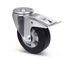 Elastische Gummi-Lenkrolle mit Bremse 160 mm - 300 kg