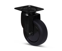 Schwarze Lenkrolle 75 mm - Kugellager - 75 kg
