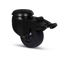 Schwarze Lenkrolle mit Bremse 50 mm - Kugellager - 50 kg