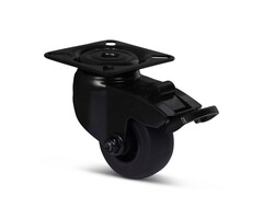Schwarze Lenkrolle mit Bremse 50 mm - 50 kg