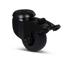 Schwarze Lenkrolle mit Bremse 50 mm - 50 kg