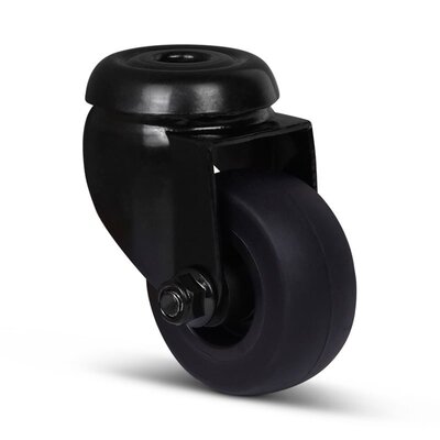 Schwarze Lenkrolle 50 mm - Rückenloch - 50 kg