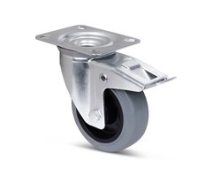 Elastische Gummi-Lenkrolle mit Bremse 100 mm - 160 kg