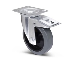 Elastische Gummi-Lenkrolle mit Bremse 125 mm - 220 kg