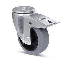 Elastische Gummi-Lenkrolle mit Bremse 100 mm - 160 kg