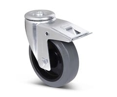 Elastische Gummi-Lenkrolle mit Bremse 125 mm - 220 kg