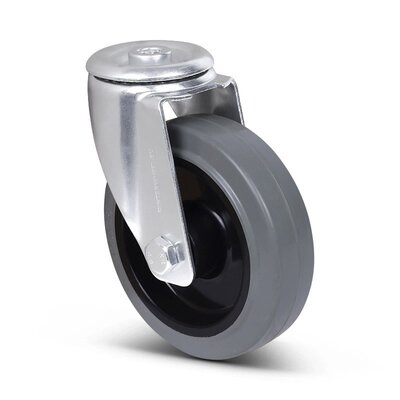 Elastische Gummi-Lenkrolle 125 mm - Rollenlager - 220 kg