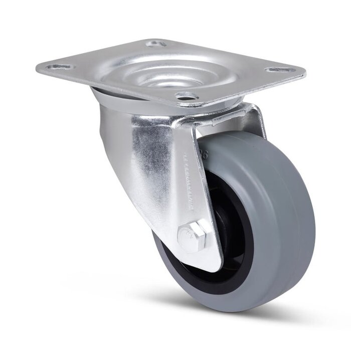 Elastische Gummi-Lenkrolle 80 mm - Rollenlager - 110 kg