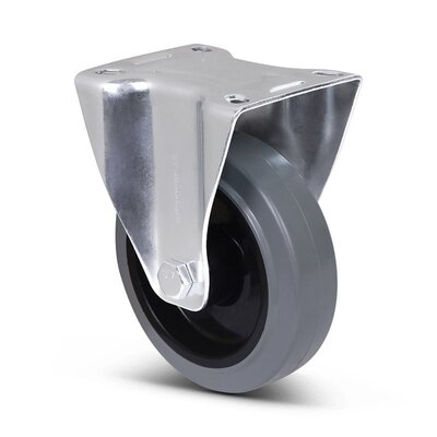Elastische Gummi-Bockrolle 125 mm - Rollenlager - 220 kg