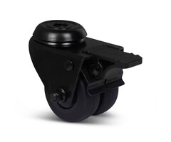 Schwarze Doppelrolle mit Bremse 50 mm - 80 kg