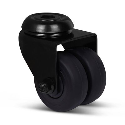 Schwarze Doppelrolle 50 mm - Rückenloch - 80 kg