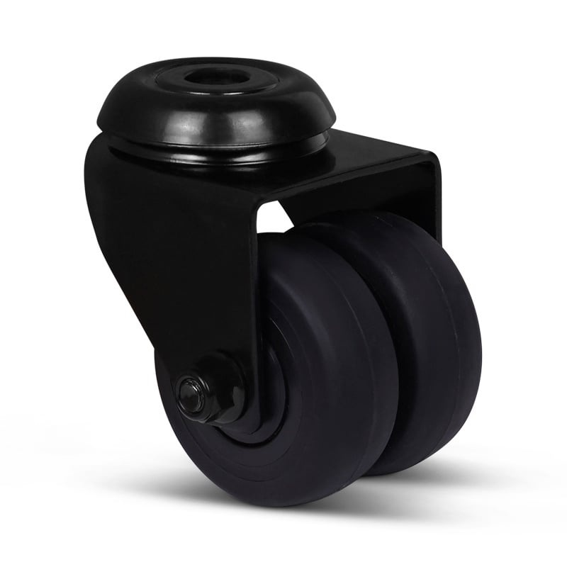 Schwarze Doppelrolle 50 mm - Rückenloch - 80 kg