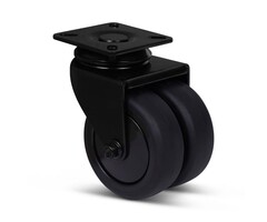 Schwarze Doppelrolle 75 mm - 120 kg