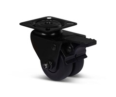 Schwarze Doppelrolle mit Bremse 50 mm - 80 kg