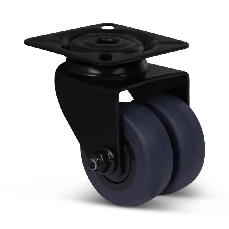 Schwarze Doppelrolle 50 mm - Platte - 80 kg
