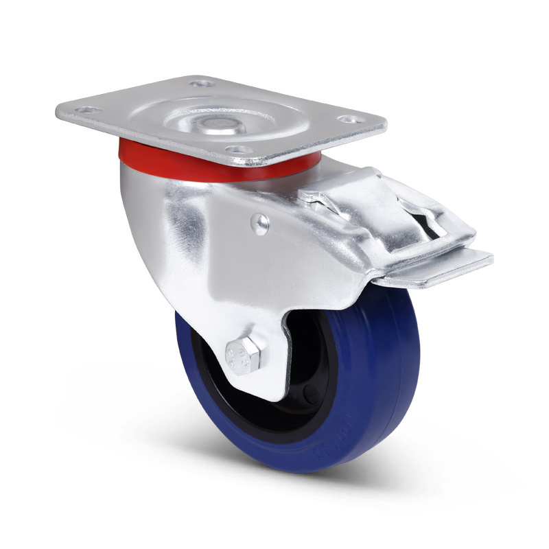 Blue Wheel Lenkrolle 100 mm mit Bremse mit verstärktem Gabel - Rollenlager - 180 kg