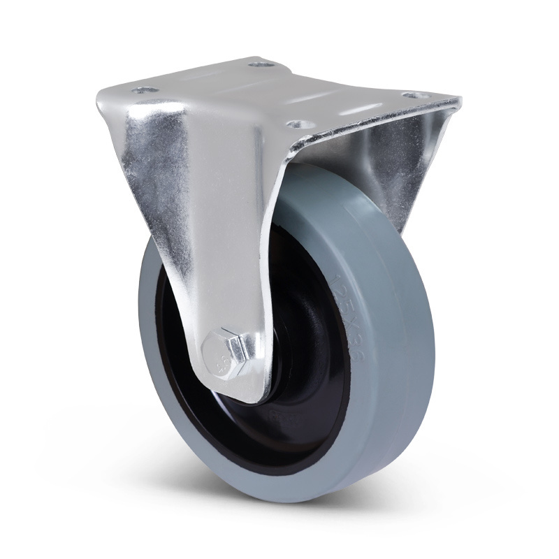 Elastische Gummi-Bockrolle 125 mm - Kugellager - 250 kg