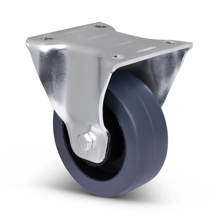 Elastische Gummi-Bockrolle 100 mm - Kugellager - 180 kg