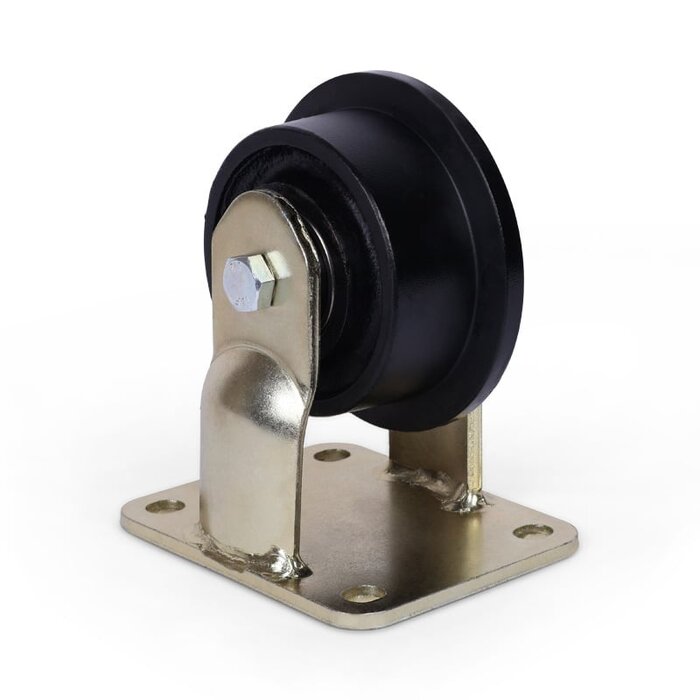 Bockrolle mit Flansch 100 mm – Grauguss – 1000 kg