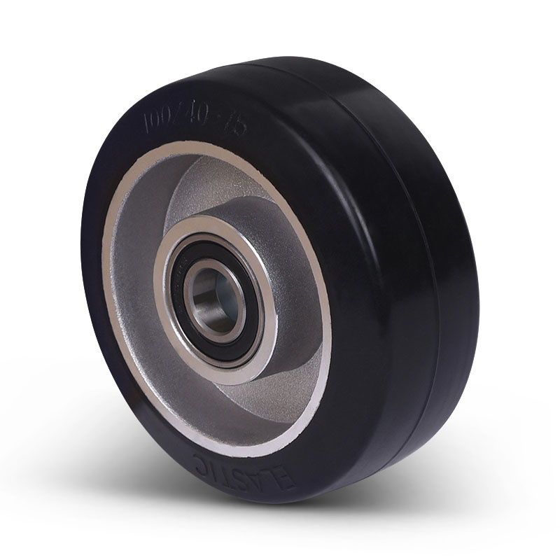Elastisches Gummirad 100 mm - Kugellager 15 mm - 160 kg