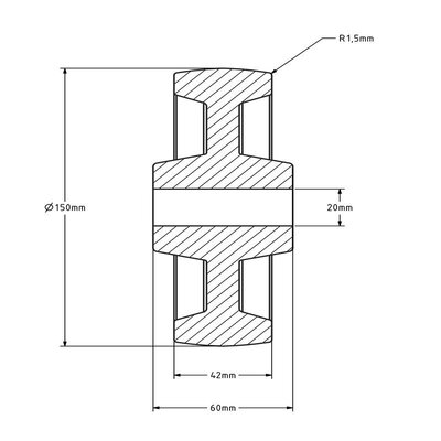 Hitzebeständiges Rad 150 mm - bis +250 °C - 250 kg