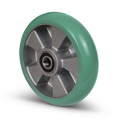 Ergonomisches Polyurethanrad 200 mm - Kugellager 20 mm - 700 kg