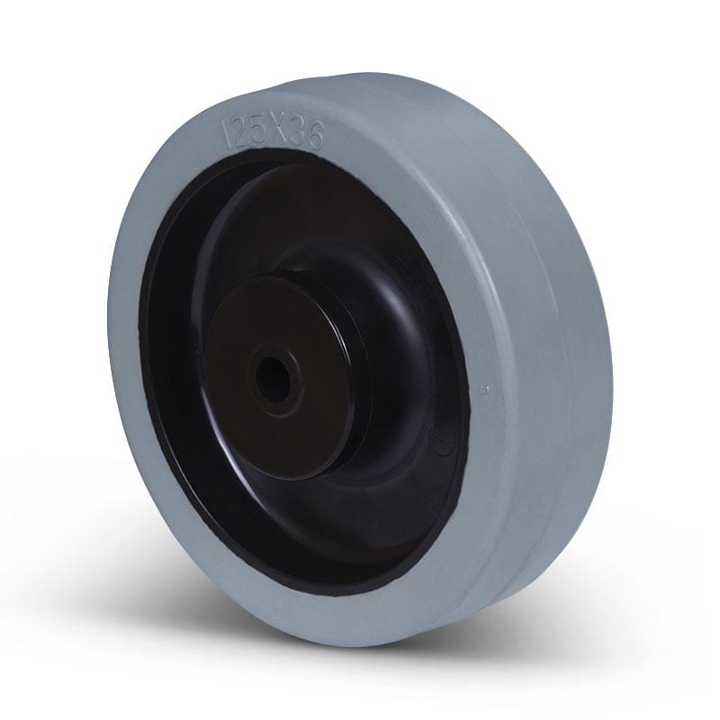 Elastisches Gummirad 125 mm - Kugellager 10 mm - 250 kg