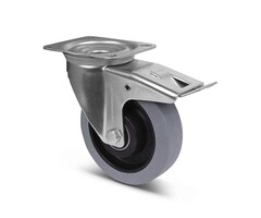 Elastische Gummi-Lenkrolle mit Bremse 160 mm - 350 kg