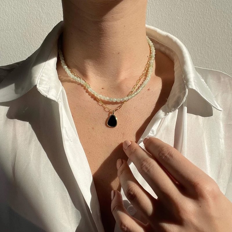 Brandlinger Necklace Jade Gold