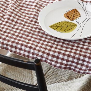 Linge Particulier Tablecloth Linen Dark Old Orange Gingham 140x250