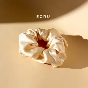 Marram Scrunchie Silk Plant Dyed Ecru Large