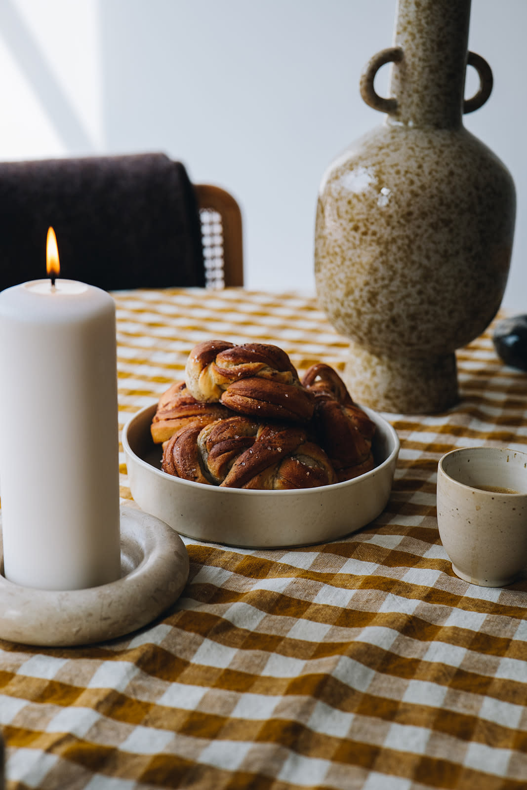 OYOY Candleholder Beige Marble Large