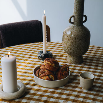OYOY Candleholder Savi Chocolate Marble Small