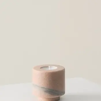 Ellos Candle Holder Marble Pink