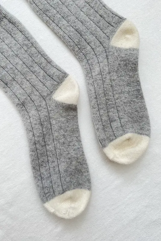 Le Bon Shoppe Classic Cashmere Socks Grey Melange