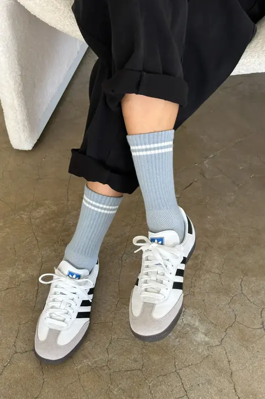 Le Bon Shoppe Boyfriend Socks Blue Grey OS