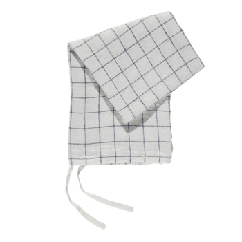 Linge Particulier Tea Towel Linen White Black Checks