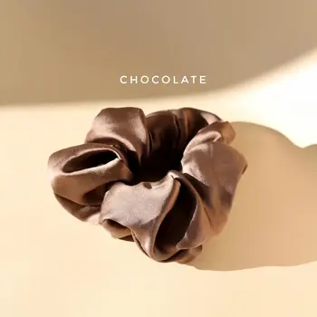 Marram Silk Scrunchie Plant Dyed Large Chocolate