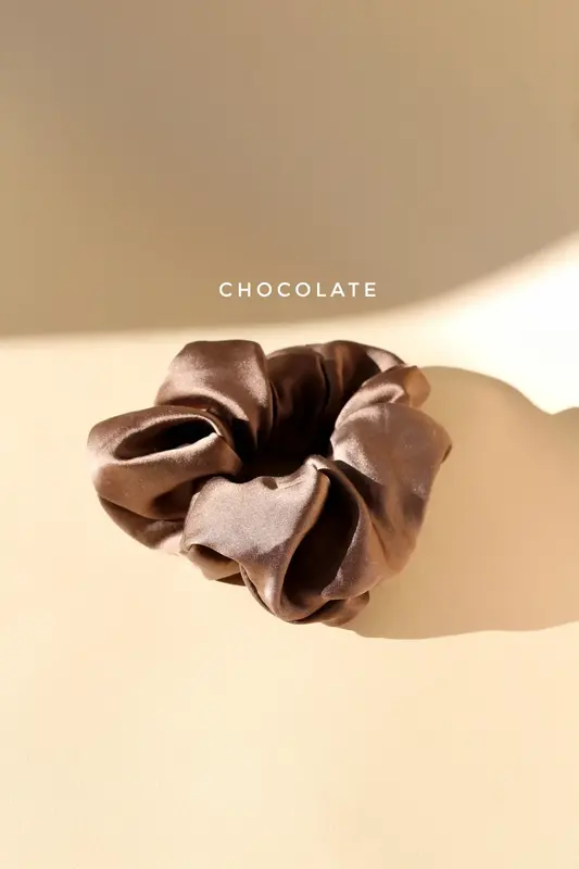 Marram Silk Scrunchie Plant Dyed Large Chocolate