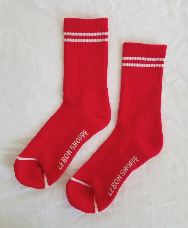 Le Bon Shoppe Boyfriend Socks Red OS
