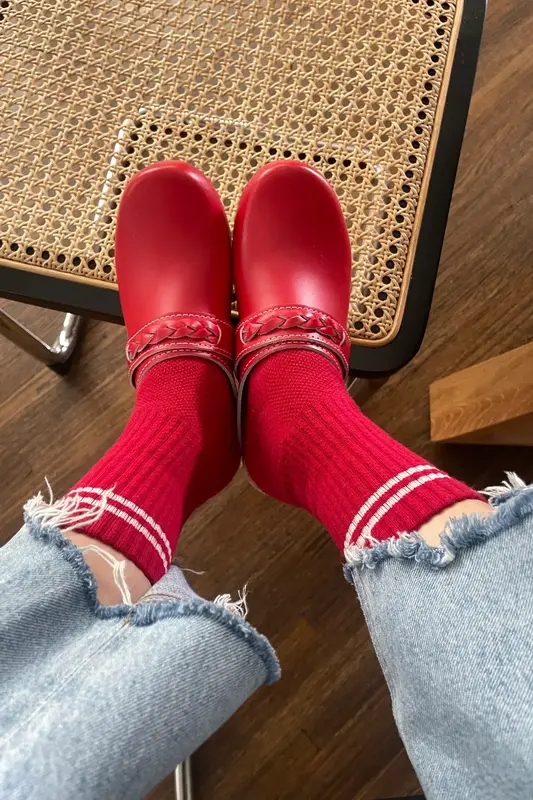 Le Bon Shoppe Boyfriend Socks Red OS
