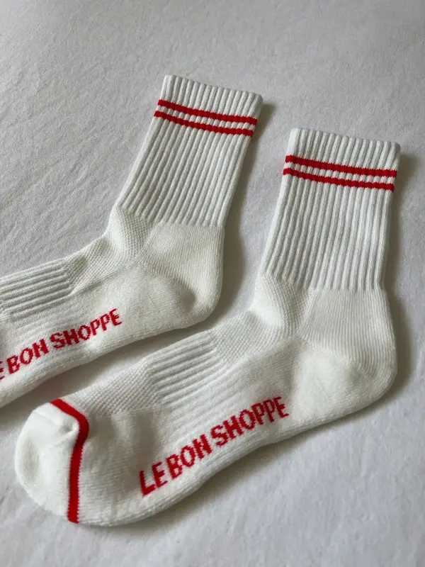Le Bon Shoppe Boyfriend Socks Red Stripes