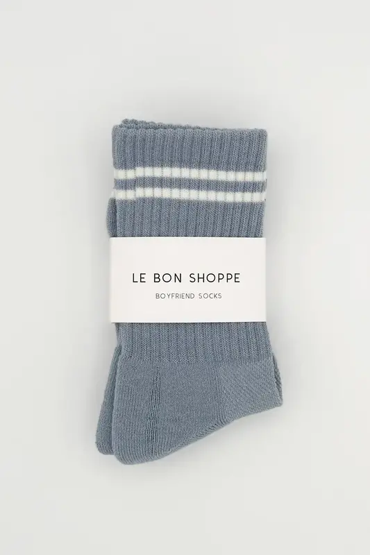 Le Bon Shoppe Boyfriend Socks Blue Grey OS