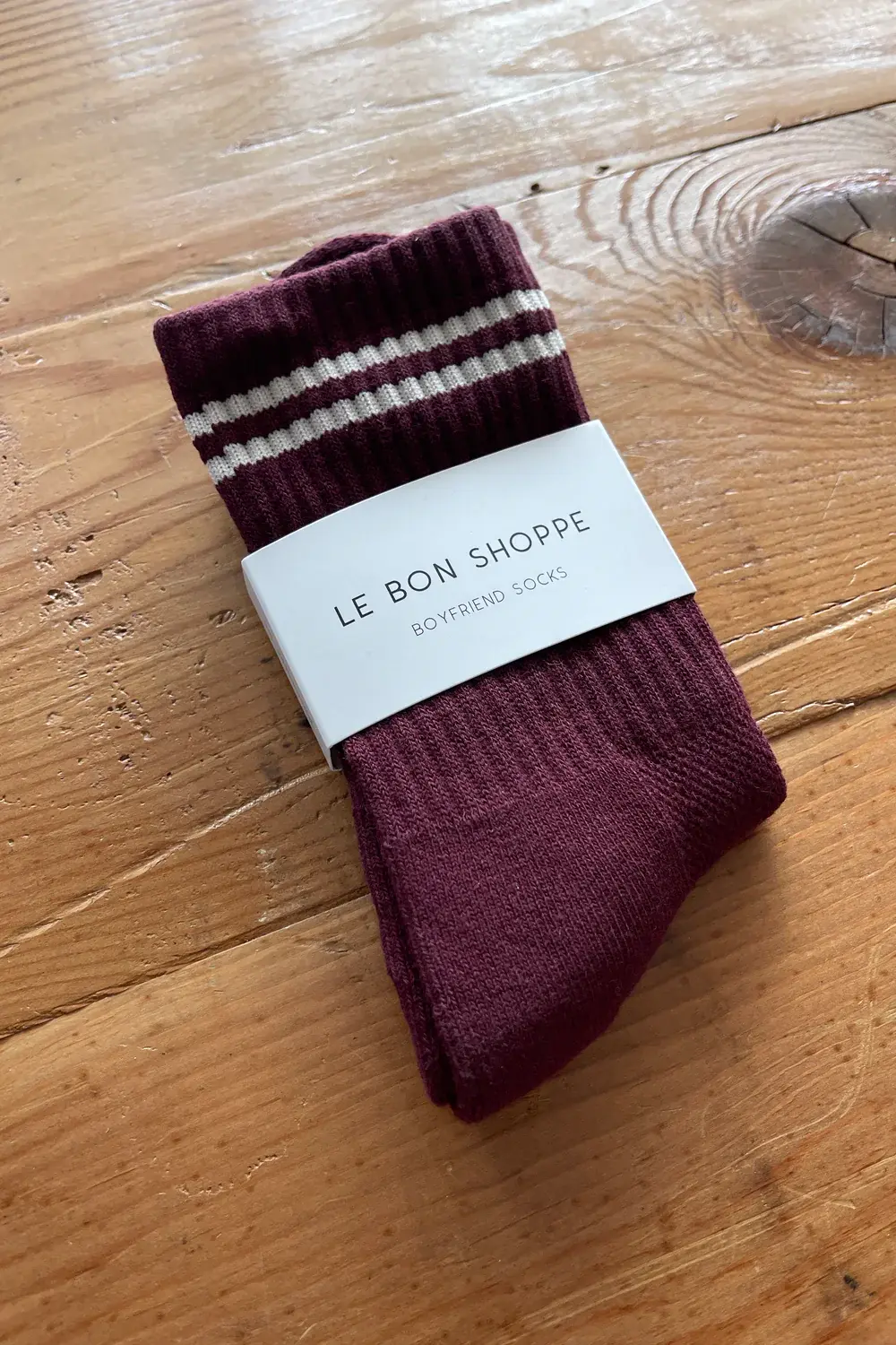 Le Bon Shoppe Boyfriend Socks Maroon OS