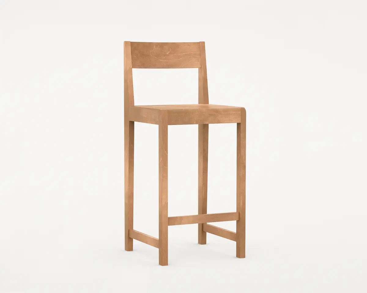 Frama Bar Chair 01 Warm Brown Birch H65