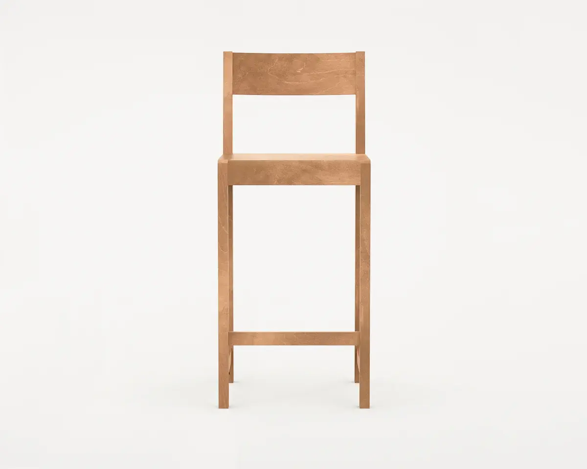 Frama Bar Chair 01 Warm Brown Birch H65