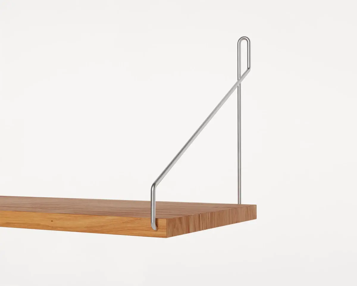 Frama Single Shelf Natural Oak/ Stainless Steel D20/W80