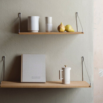 Frama Single Shelf Natural Oak/ Stainless Steel D20/W80